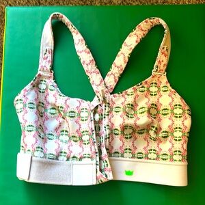 Shefit medium support flex sports bra 3x 3Luxe white green pink pattern